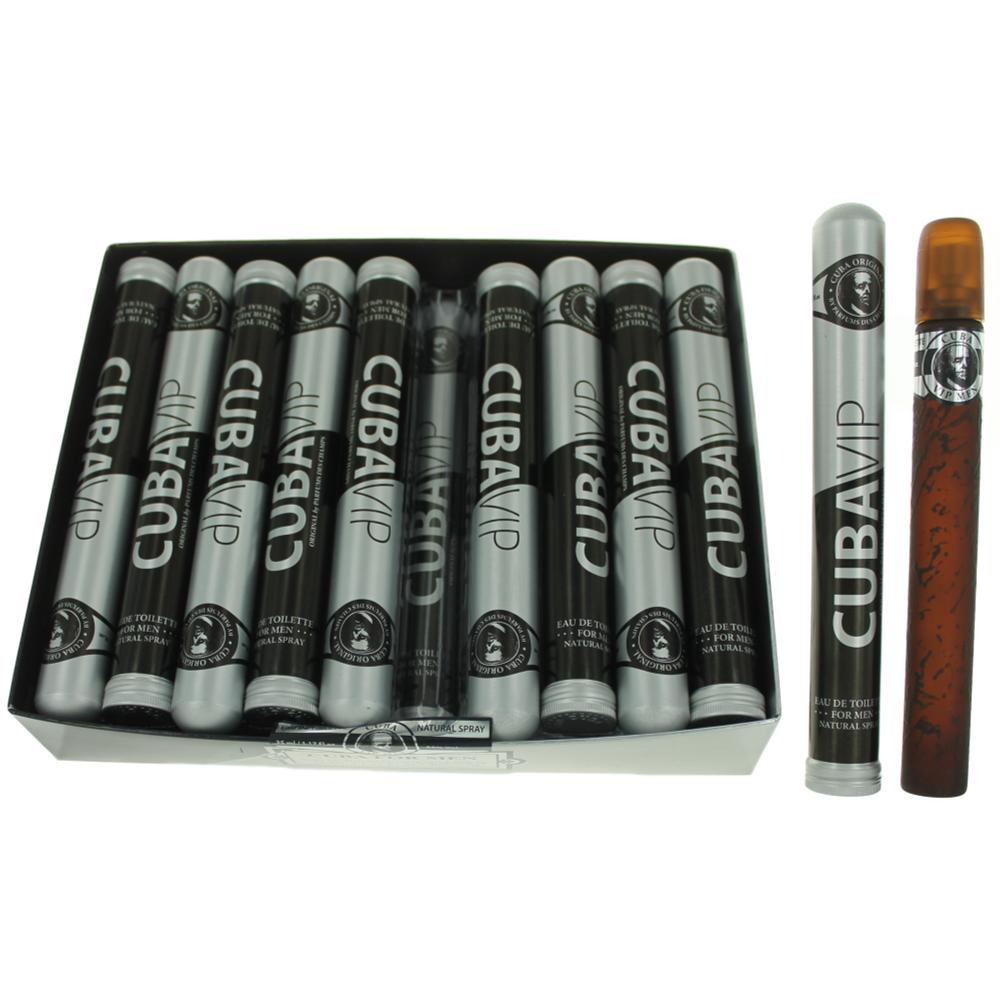 Bottle of Cuba VIP by Cuba, 1.17 oz Eau De Toilette Spray for Men. Pack of 20